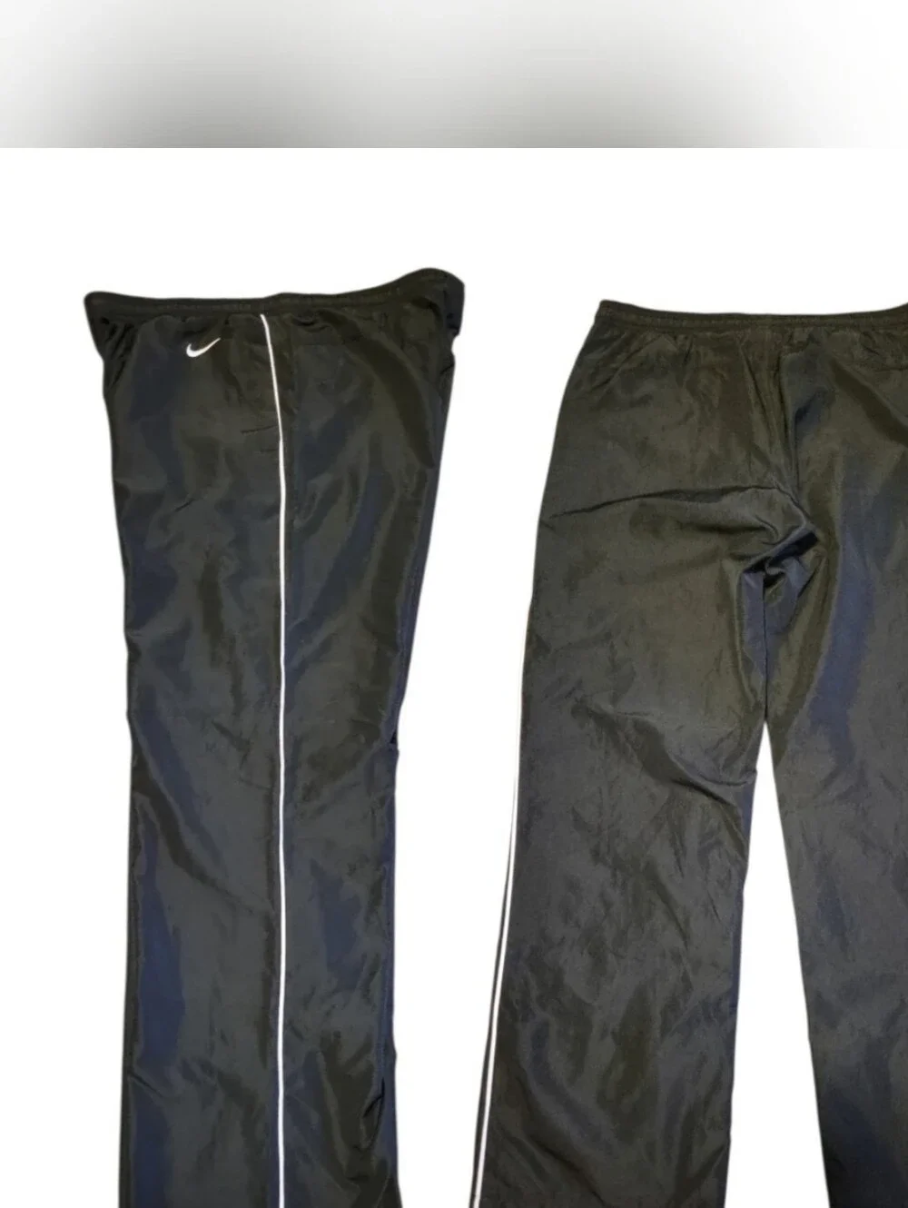 Y2k Nike The Athletic Dept Black Windbreaker Track Pants Women’s Size M, EUC